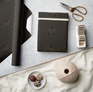 Benutzerdefinierter Name Gold Metallische Folie Bi Geschenkpapier