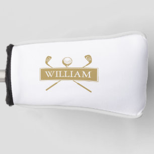 Benutzerdefinierter Name Gold- und Weißkeulen und  Golf Headcover