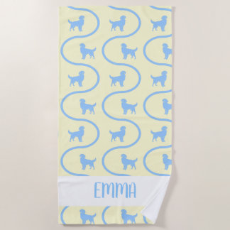 Benutzerdefinierter Name | Golden Retriever Icy Bl Strandtuch