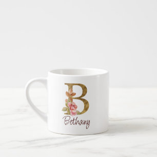 Benutzerdefinierter Name Goldfolie Blush Rosa Rose Espressotasse