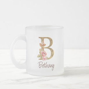 Benutzerdefinierter Name Goldfolie Blush Rosa Rose Mattglastasse