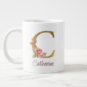 Benutzerdefinierter Name Goldfolie Rosenrosen Buch Jumbo-Tasse