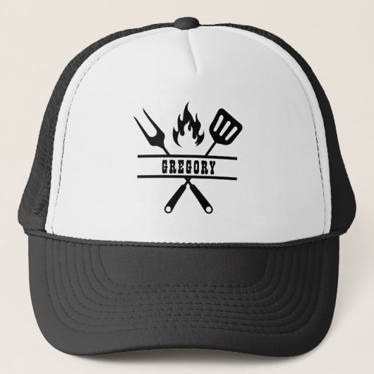 Benutzerdefinierter Name Grillmaster Utensil  Truckerkappe (Vorderseite)