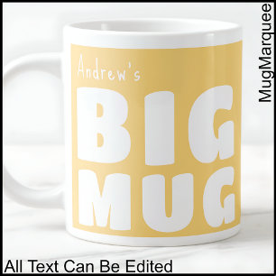Benutzerdefinierter Name Großer Becher Gelb C65 Lu Jumbo-Tasse