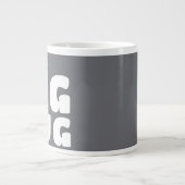 Benutzerdefinierter Name Großer Becher Grau C19 Lu Jumbo-Tasse (Vorderseite)