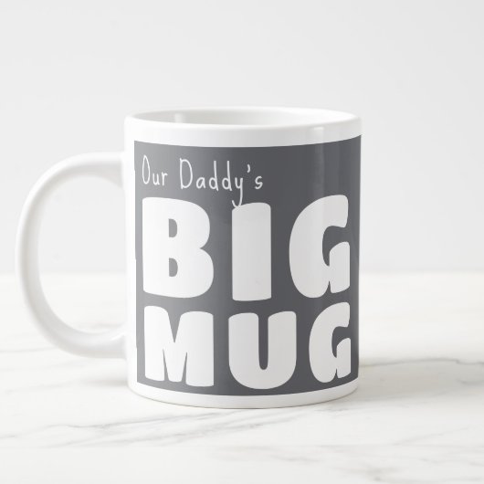 Benutzerdefinierter Name Großer Becher Grau C19 Lu Jumbo-Tasse (Links)
