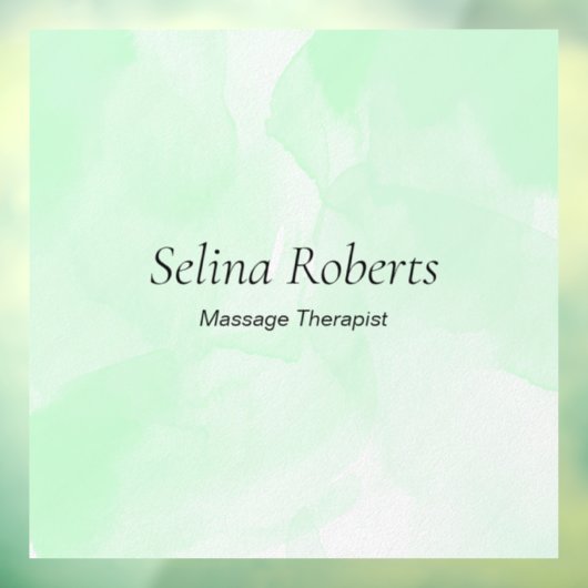 Benutzerdefinierter Name Grüne Aquarellfarbe Fensteraufkleber (Blatt 3)