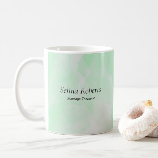 Benutzerdefinierter Name grüne Wasserfarbe Kaffeetasse (Mit Donut)
