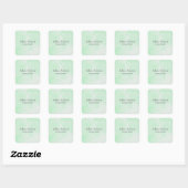Benutzerdefinierter Name grüne Wasserfarbe Quadratischer Aufkleber (Blatt)