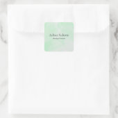 Benutzerdefinierter Name grüne Wasserfarbe Quadratischer Aufkleber (Tasche)