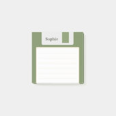 Benutzerdefinierter Name Grüner Diskette Post-it Klebezettel (Vorderseite)
