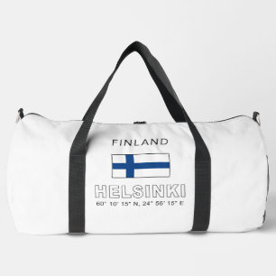 Benutzerdefinierter Name Helsinki Koordinaten Duffle Bag