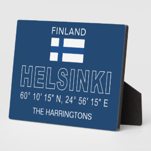 Benutzerdefinierter Name Helsinki Koordinaten Fotoplatte