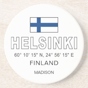 Benutzerdefinierter Name Helsinki Koordinaten Getränkeuntersetzer