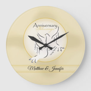 Benutzerdefinierter Name, Hochzeitsjubiläums-Segen Große Wanduhr