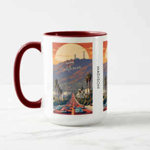 Benutzerdefinierter Name Hollywood Kalifornien Tasse