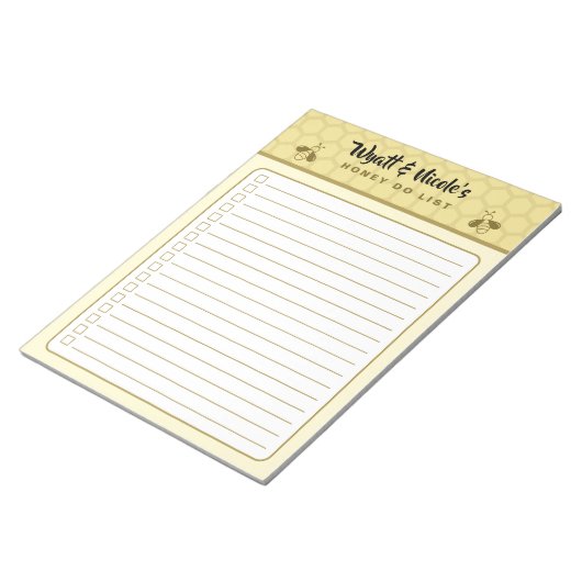 Benutzerdefinierter Name Honey Do List Notizblock (angewinkelt)