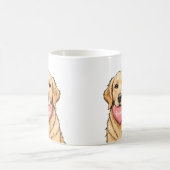 Benutzerdefinierter Name Hund mit Herz Frohen Vale Kaffeetasse (Mittel)