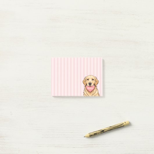 Benutzerdefinierter Name Hund mit Herz Frohen Vale Post-it Klebezettel (Auf Schreibtisch)