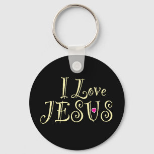 Benutzerdefinierter Name 'Ich liebe Jesus' Christl Schlüsselanhänger