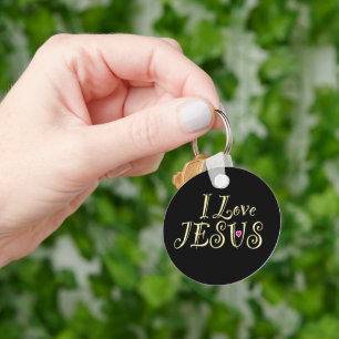 Benutzerdefinierter Name 'Ich liebe Jesus' Christl Schlüsselanhänger