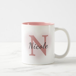 Benutzerdefinierter Name & Initiale Elegante Staub Zweifarbige Tasse