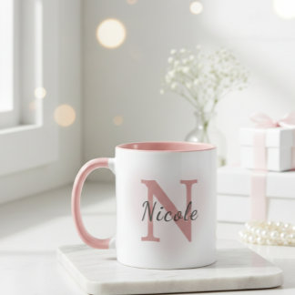 Benutzerdefinierter Name & Initiale Eleganter Stau Tasse