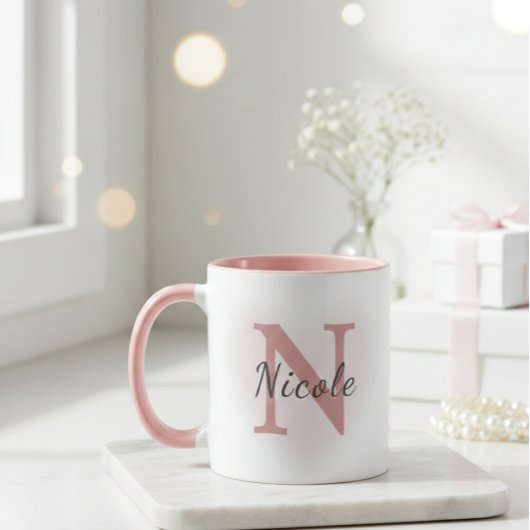 Benutzerdefinierter Name & Initiale Eleganter Stau Tasse