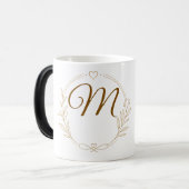 Benutzerdefinierter Name & Initiale Gold Monogramm Verwandlungstasse (Vorderseite Links)