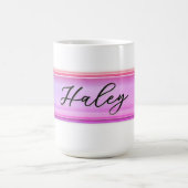 Benutzerdefinierter Name Irisierendes Lila Glas | Kaffeetasse (Mittel)