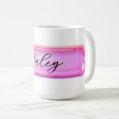 Benutzerdefinierter Name Irisierendes Lila Glas | Kaffeetasse (VorderseiteRechts)