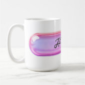 Benutzerdefinierter Name Irisierendes Lila Glas | Kaffeetasse (Links)