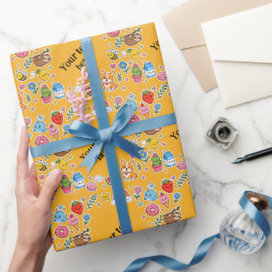Benutzerdefinierter Name Kawaii Aufkleber Rahmen Geschenkpapier