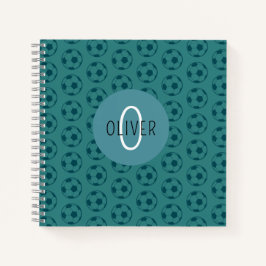 Benutzerdefinierter Name Kinderfußball Blau Jungen Notizblock