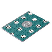 Benutzerdefinierter Name Kinderfußball Blau Notizblock (Linke Seite)