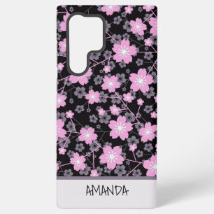 Benutzerdefinierter Name Kirschblüten rosa Blumenm Samsung Galaxy Hülle