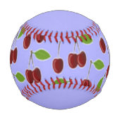 Benutzerdefinierter Name Kirschen Muster blau Baseball (Rückseite)