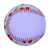 Benutzerdefinierter Name Kirschen Muster blau Baseball (Vorderseite Links)