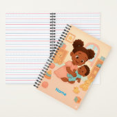 Benutzerdefinierter Name Kleine Hände, große Liebe Notizblock (Innen)