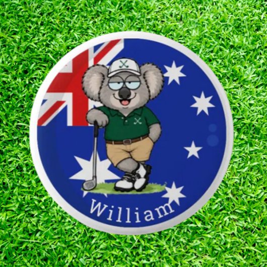 Benutzerdefinierter Name Koala-Golfer Button