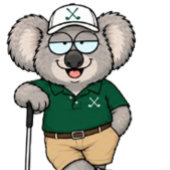 Benutzerdefinierter Name Koala-Golfer Button