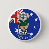 Benutzerdefinierter Name Koala-Golfer Button (Vorderseite)