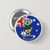 Benutzerdefinierter Name Koala-Golfer Button (Vorne & Hinten)