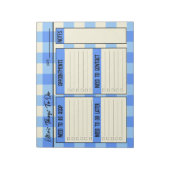 Benutzerdefinierter Name Kollege Geschenk Gingham Notizblock (Rotiert)