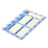Benutzerdefinierter Name Kollege Geschenk Gingham Notizblock (angewinkelt)