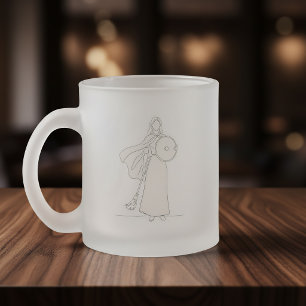 Benutzerdefinierter Name - Kriegerin Linienkunst F Mattglastasse