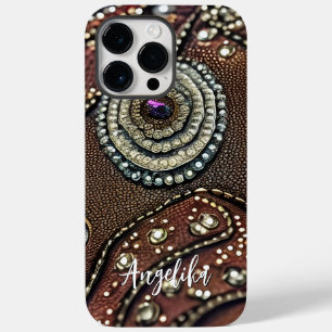 Benutzerdefinierter Name Kunstleder Abstract Minim Case-Mate iPhone 14 Pro Max Hülle