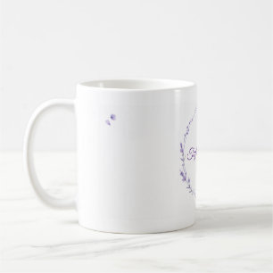 Benutzerdefinierter Name Lavendel-Blumenkranz-Mono Kaffeetasse