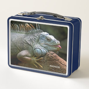 Benutzerdefinierter Name Leguan Metall Brotdose