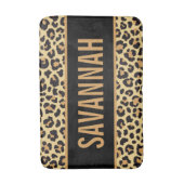 Benutzerdefinierter Name Leopard Tierdruck Muster Badematte (Vorderseite Vertikal)